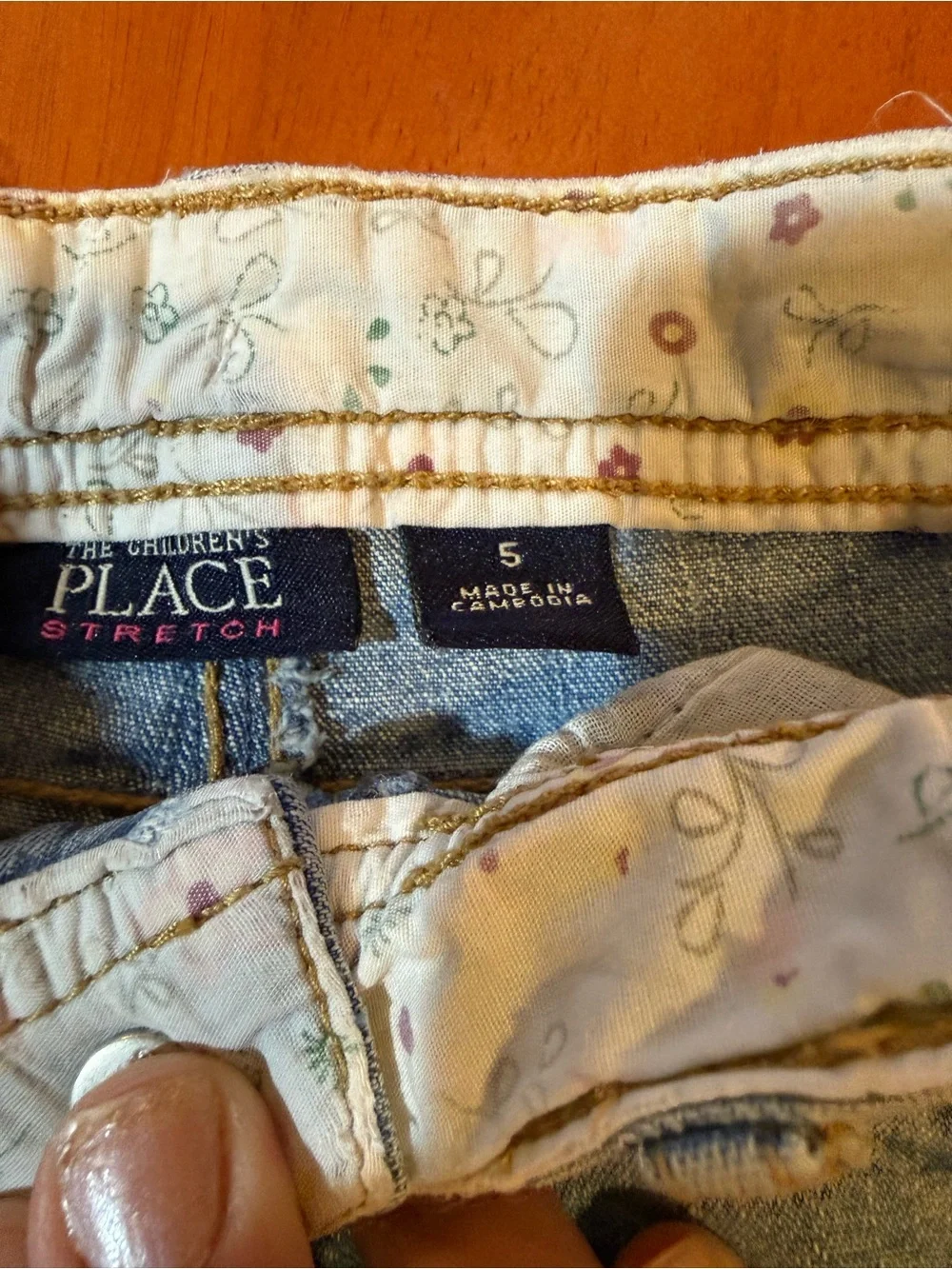 Children’s Place Denim Floral Appliqué Shorts - Blue Denim